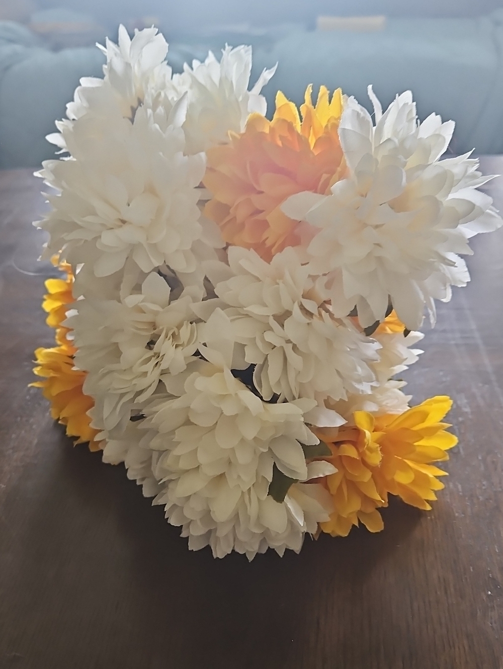 White and Yellow Artificial Flower Bouquet